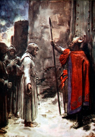 Jindřich IV Němec před branami Canossa, Itálie, 1077 1913 od Arthur C Michael