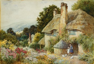 Chata v Selworthy, poblíž Minehead od Arthur Claude Strachan
