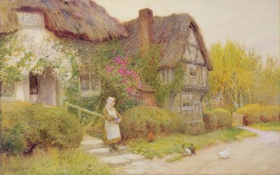 Krmení kuřat od Arthur Claude Strachan