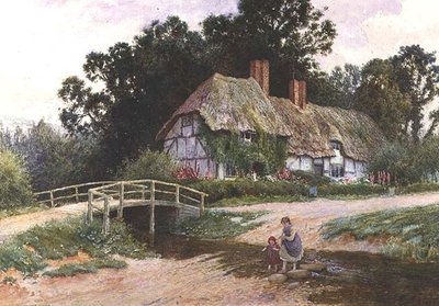 Sestry pádlující přes potok od Arthur Claude Strachan