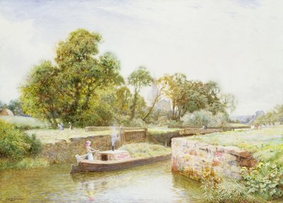 Stratford Lock (akvarel) od Arthur Claude Strachan