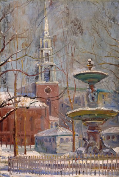 Park Street v Boston Commons, kolem 1910-20 od Arthur Clifton Goodwin