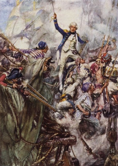 Nelson na palubě San Josefa v bitvě u mysu Svatého Vincenta od Arthur David McCormick