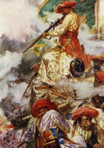 Sám Tipu stál a chladně střílel na své postupující nepřátele od Arthur David McCormick