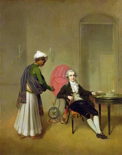 Gentleman, možná William Hickey, a jeho indický sluha, kolem roku 1785 (olej na plátně) od Arthur Devis