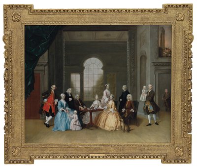 Skupinový portrét Johna Offley Crewe a jeho rodiny od Arthur Devis