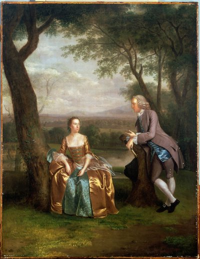Portrét páru, možná Daniela a Mary Swaineových z Leverington Hall, Isle of Ely, Cambridgeshire, kolem roku 1753 od Arthur Devis