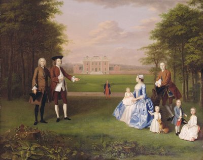 Robert Gwillym z Athertonu a jeho rodiny, kolem 1745-7 (olej na plátně) od Arthur Devis
