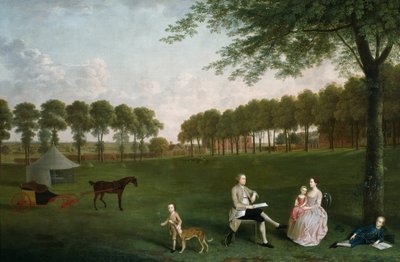 Sir John Shaw a jeho rodina v parku v Eltham Lodge, Kent, 1761. od Arthur Devis