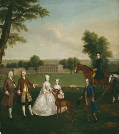 Thomas Lister a rodina v Gisburne Park, 174041. od Arthur Devis
