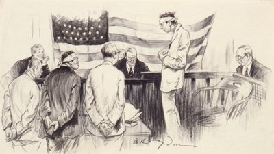 Scéna v soudní síni od Arthur Dove