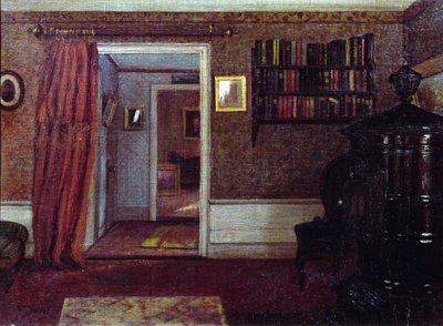 The Parlor Stove, cca 1900 (olej na palubě) od Arthur F. Davies