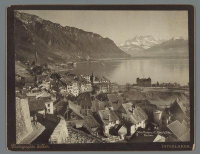 Pohled na Montreux u Ženevského jezera, Dents du Midi v dálce Montreux et la Dent du Midi (název na objektu) od Arthur Gabler