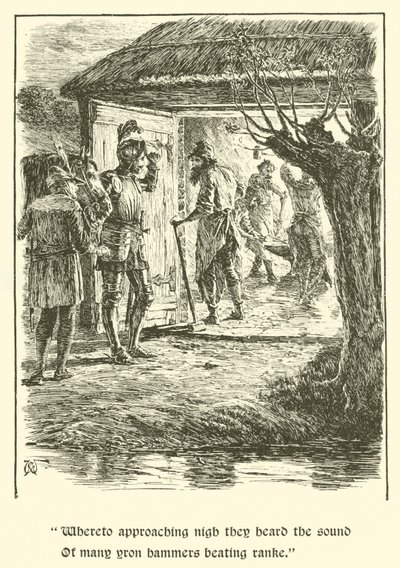 The Legend Of Britomart, The House Of Care (rytina) od Arthur George Walker