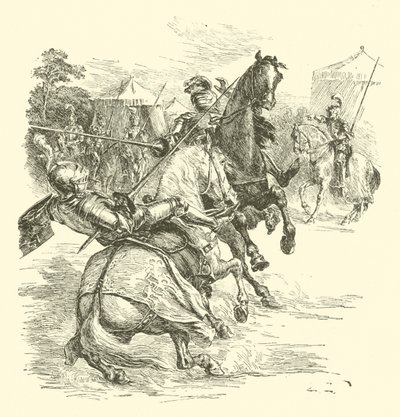 The Legend Of Britomart, The Tournament (rytina) od Arthur George Walker