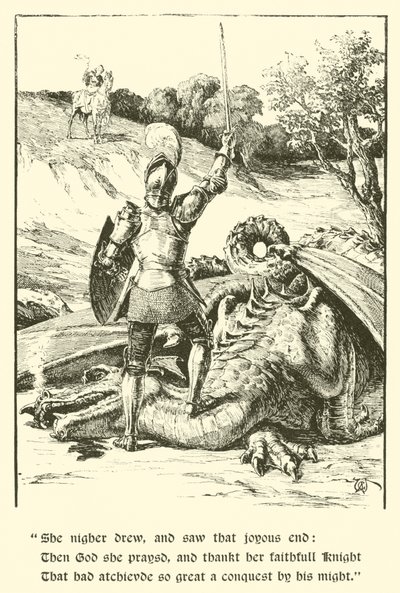 Rytíř Červeného kříže, Poslední boj (rytina) od Arthur George Walker