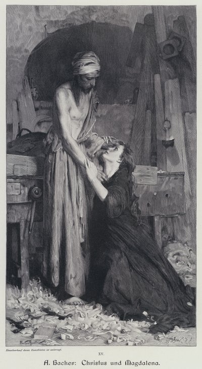 Kristus a Magdalena (rytina) od Arthur Hacker