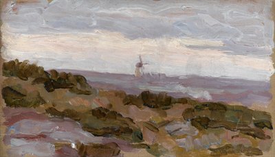 Krajinná studie s větrným mlýnem na obzoru, cca 1900 od Arthur Haythorne Studd