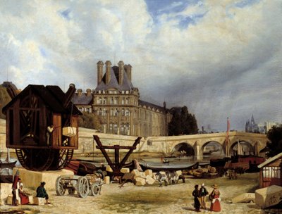 Tuileries a Královský most. Obraz Arthura Henryho Robertse (1819-1900) od Arthur Henri Roberts