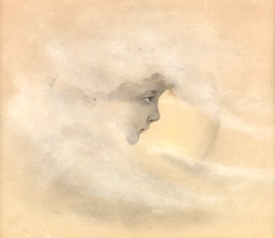 Peter Pan, nebo Chlapec na Měsíci, kolem roku 1910 (tužka, pero a inkoust, wc na papíře) od Arthur Herbert Buckland