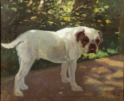 Buldok na zahradní cestě (olej na plátně) od Arthur Heyer