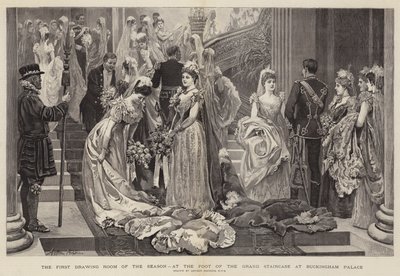První salon sezóny, na úpatí Velkého schodiště v Buckinghamském paláci od Arthur Hopkins