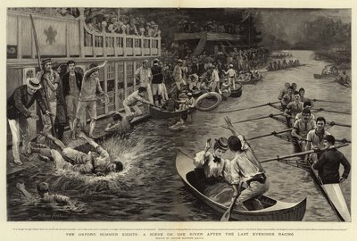 Oxford Summer Eights, Scéna na řece po posledním večerním závodění od Arthur Hopkins