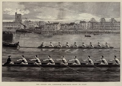Oxford a Cambridge Boat-Race, připraveno ke startu od Arthur Hopkins
