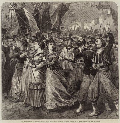 Revoluce v Paříži, oslava Vyhlášení republiky na Boulevard des Italiens od Arthur Hopkins