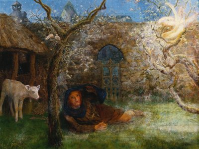 Caedmonovo probuzení, od Arthur Hughes