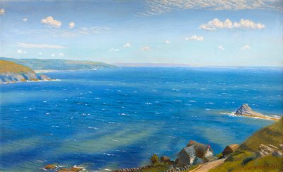 Studie pro Hannafore, West Looe (olej na palubě) od Arthur Hughes