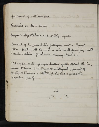Stránka ze zápisníku pro The White Company, The Newberry Library Vault Folio Case MS 5116 no. 2 od Arthur Ignatius Conan Doyle