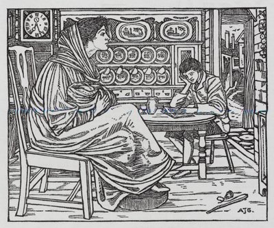 Hans Christian Andersen: Malý Tuk (litho) od Arthur Joseph Gaskin