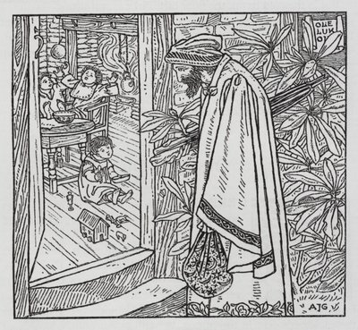 Hans Christian Andersen: Ole Luk-Oie (litho) od Arthur Joseph Gaskin