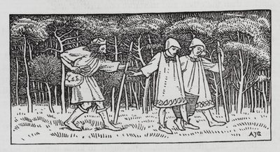 Hans Christian Andersen: The Elfin Hill (litho) od Arthur Joseph Gaskin