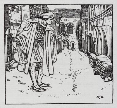 Hans Christian Andersen: The Goloshes of Fortune (litho) od Arthur Joseph Gaskin