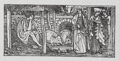 Hans Christian Andersen: The Swineherd (litho) od Arthur Joseph Gaskin