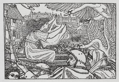 Hans Christian Andersen: Divoké labutě (litho) od Arthur Joseph Gaskin