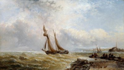 Dráha opouštějící přístav, drsné počasí od Arthur Joseph Meadows