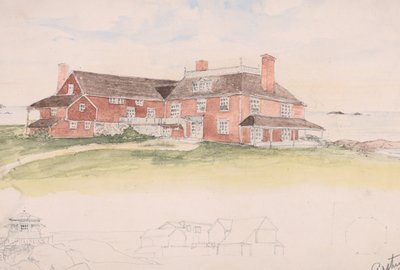 Wooden House near the Water možná raný nápad pro Cliffs, Manchester, Mass..., ca. 1879. od Arthur Little