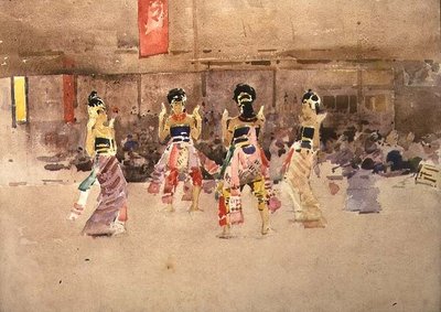 Javanese Dancers (akvarel na papíře) od Arthur Melville