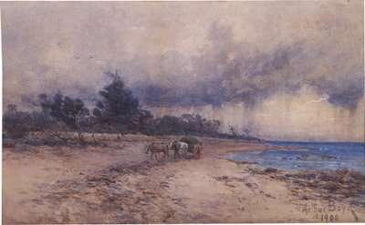 bez názvu (shromažďování mořských řas před bouří, pláž Sandringham) od Arthur Merric Boyd