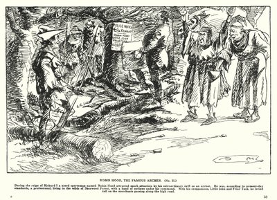 Robin Hood, slavný lučištník (litografie) od Arthur Moreland