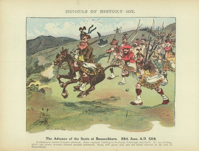 Postup Skotů u Bannockburnu. 24. června 1314 n. l. (barevná litografie) od Arthur Moreland