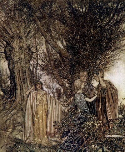 Sen noci svatojánské od Arthur Rackham