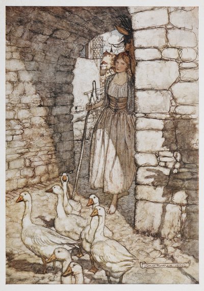 Dívka s husami. od Arthur Rackham