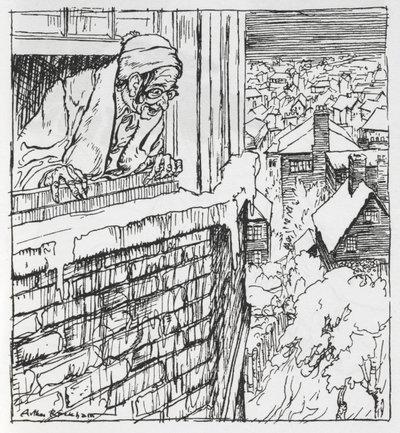 Muž, který se dívá z okna od Arthur Rackham
