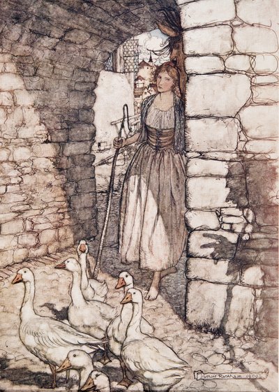 Běda! Milá Falado, tam visíš .. , z Pohádek bratří Grimmů, hospoda. 1909 od Arthur Rackham