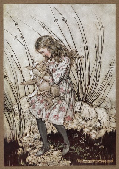 Alice a prase oblečené jako dítě od Arthur Rackham