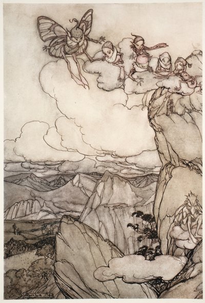 Víly v horách, od Rip Van Winkle od Washingtona Irvinga, hospoda. 1910 od Arthur Rackham